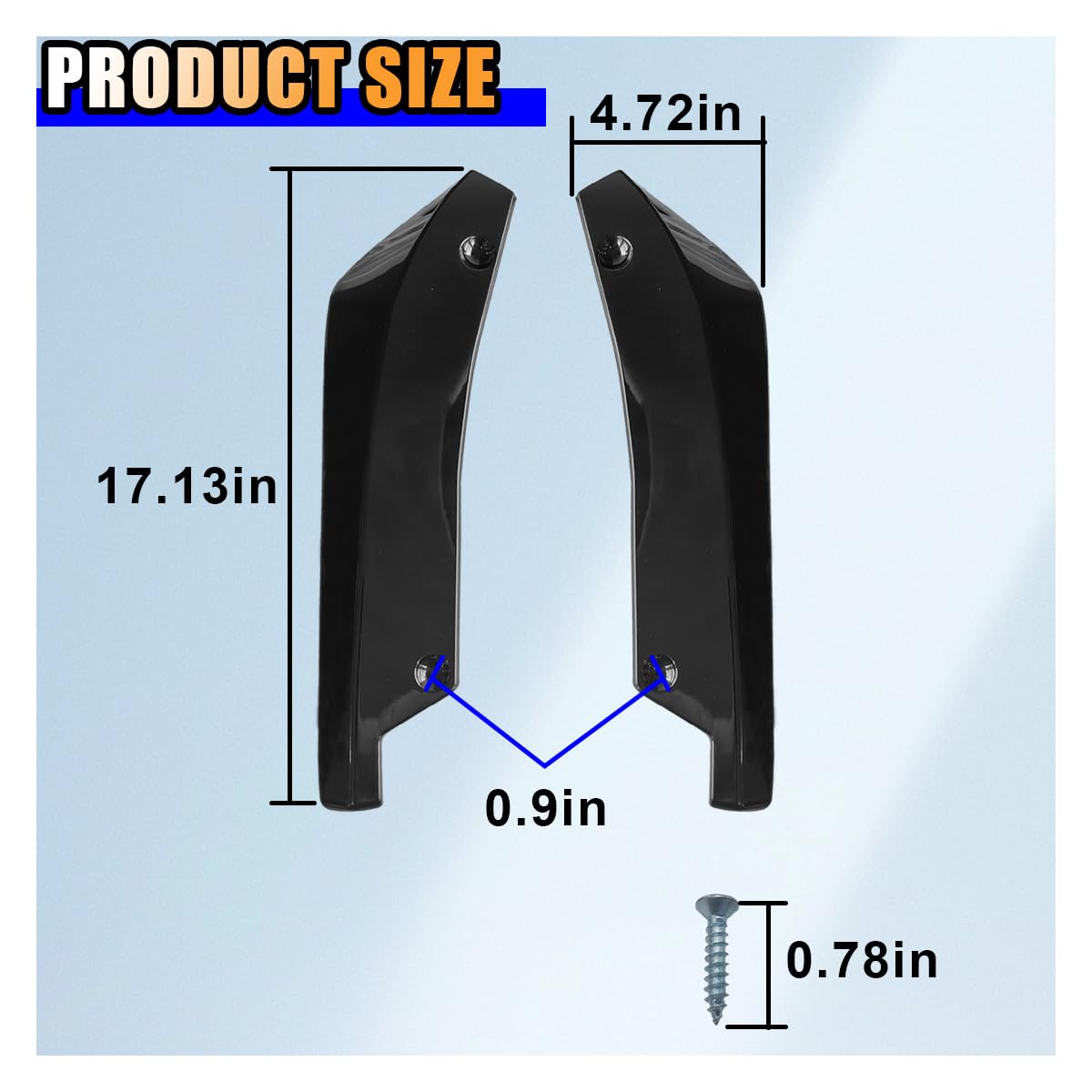 2PCS Universal Black Car Rear Bumper Diffuser Spoiler Lip Splitter Canard with Side Fin Fenders Skirt Protector for Exterior Decoration and Aerodynamic Enhancement