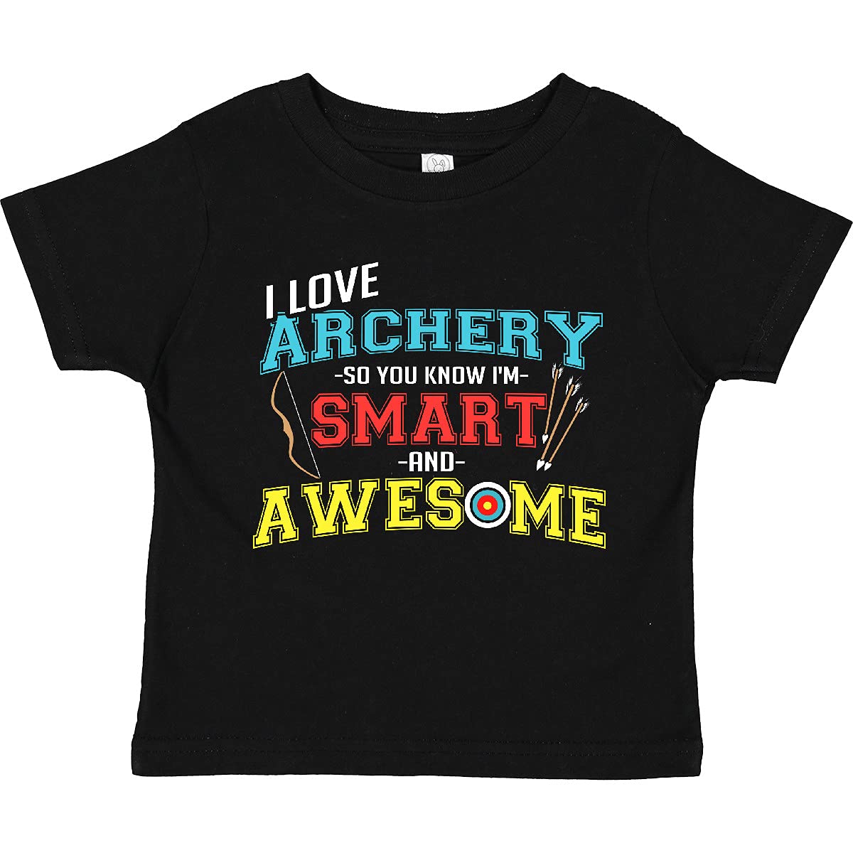 Inktastic Funny Archery Smart and Awesome Toddler T-Shirt - Cute Graphic Tee for Kids, Boys & Girls - Perfect for Archery Lovers, Birthday Gifts & Casual Wear