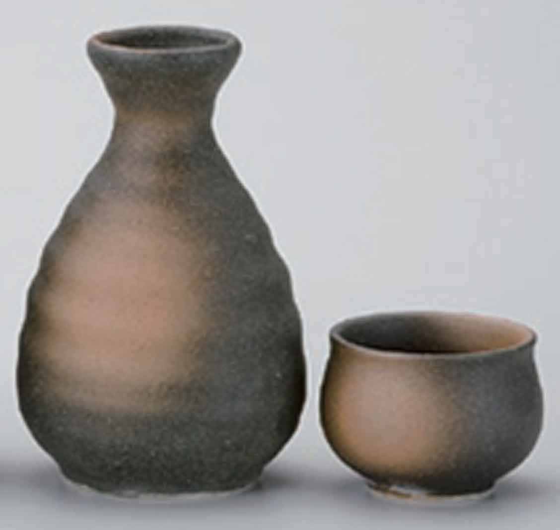 Premium Bizen Black 2.4 Inch Japanese Porcelain Sake Cups Set of 5 - Authentic Handcrafted in Japan - Perfect for Sake Tasting, Japanese Tea Ceremony & Asian Dining Experience