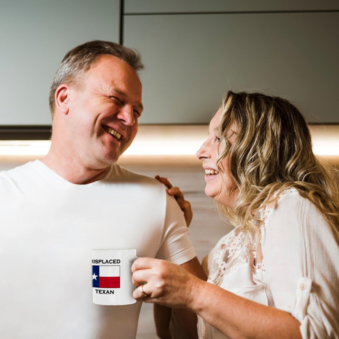 3D Rose Misplaced Texan Ceramic Coffee Mug - 11 oz White Texas-Themed Gift for Cowboy Fans - Perfect for Home, Office & Camping Use