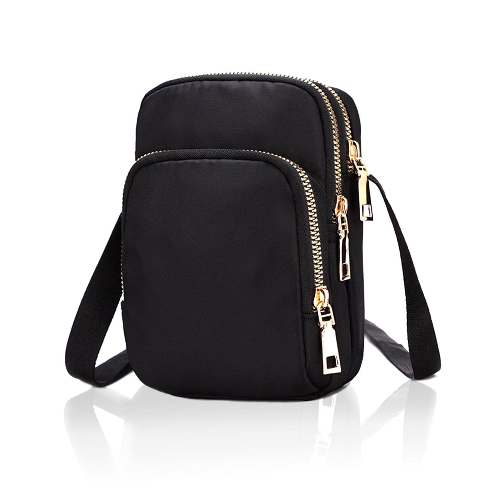 AYNKH Women's Crossbody Phone Bag - 3-Layer Zipper Nylon Waterproof Shoulder Wallet with Adjustable Strap for Women & Girls | Perfect for Travel, Shopping, and Daily Essentials Organization