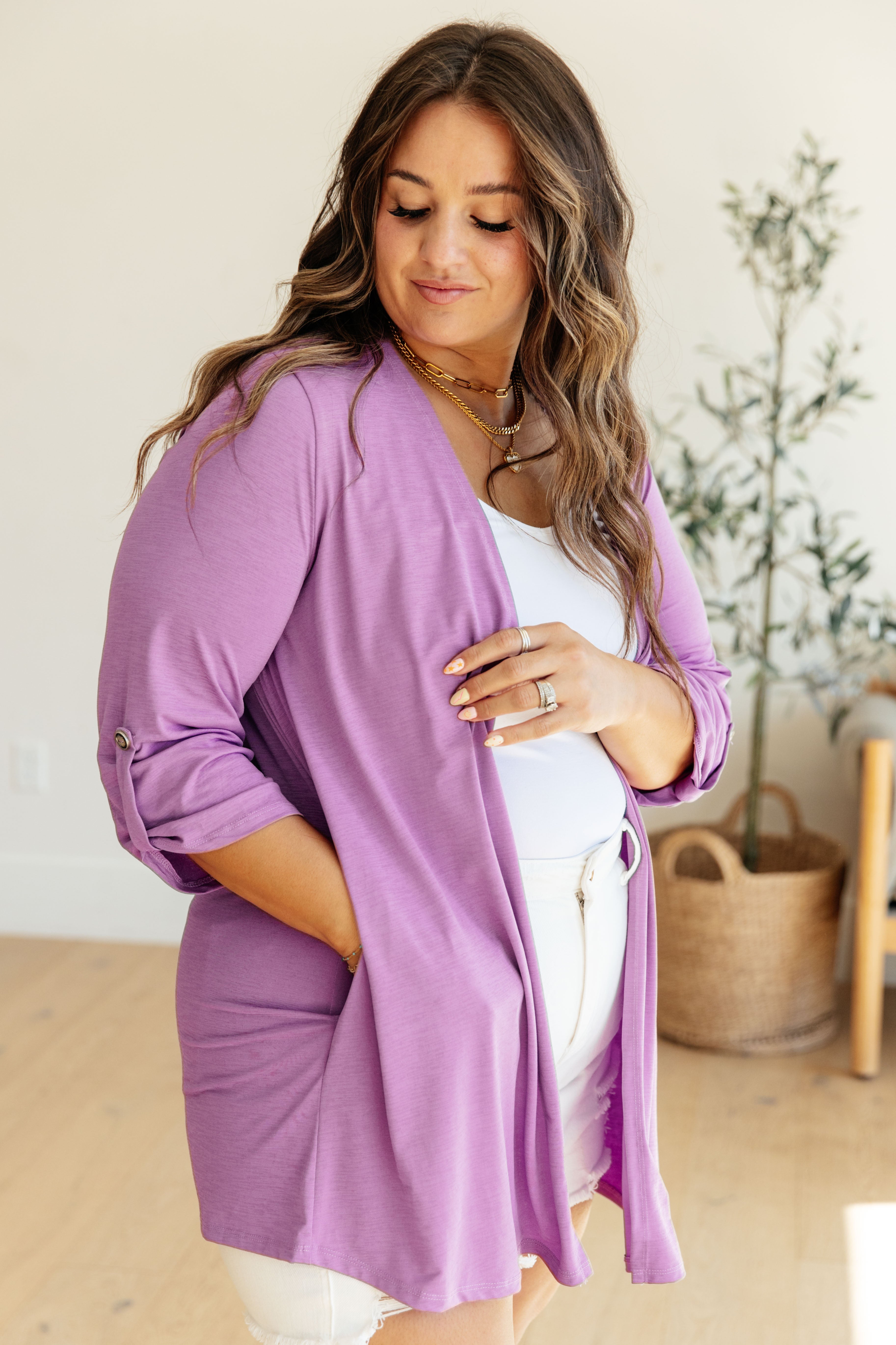 Lizzy Cardigan in Regalia - Stylish Women's Knit Sweater for Fall & Winter | Perfect for Office, Casual Outings & Cozy Evenings