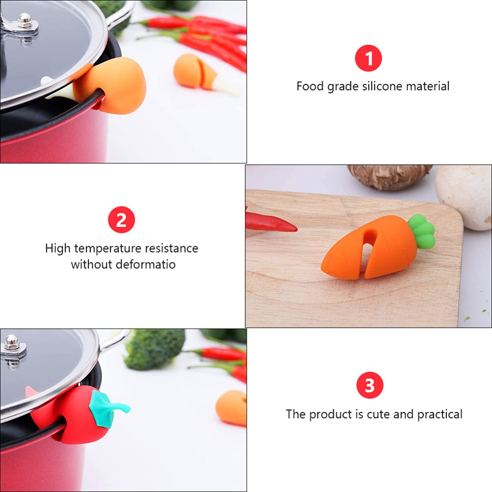 Cabilock 4-Piece Silicone Pot Lid Holder Set - Steam Venting, Spill-Proof Kitchen Tool for Cooking, Boiling & Pressure Cooking - Perfect for Stovetop, Instant Pot & Stock Pots