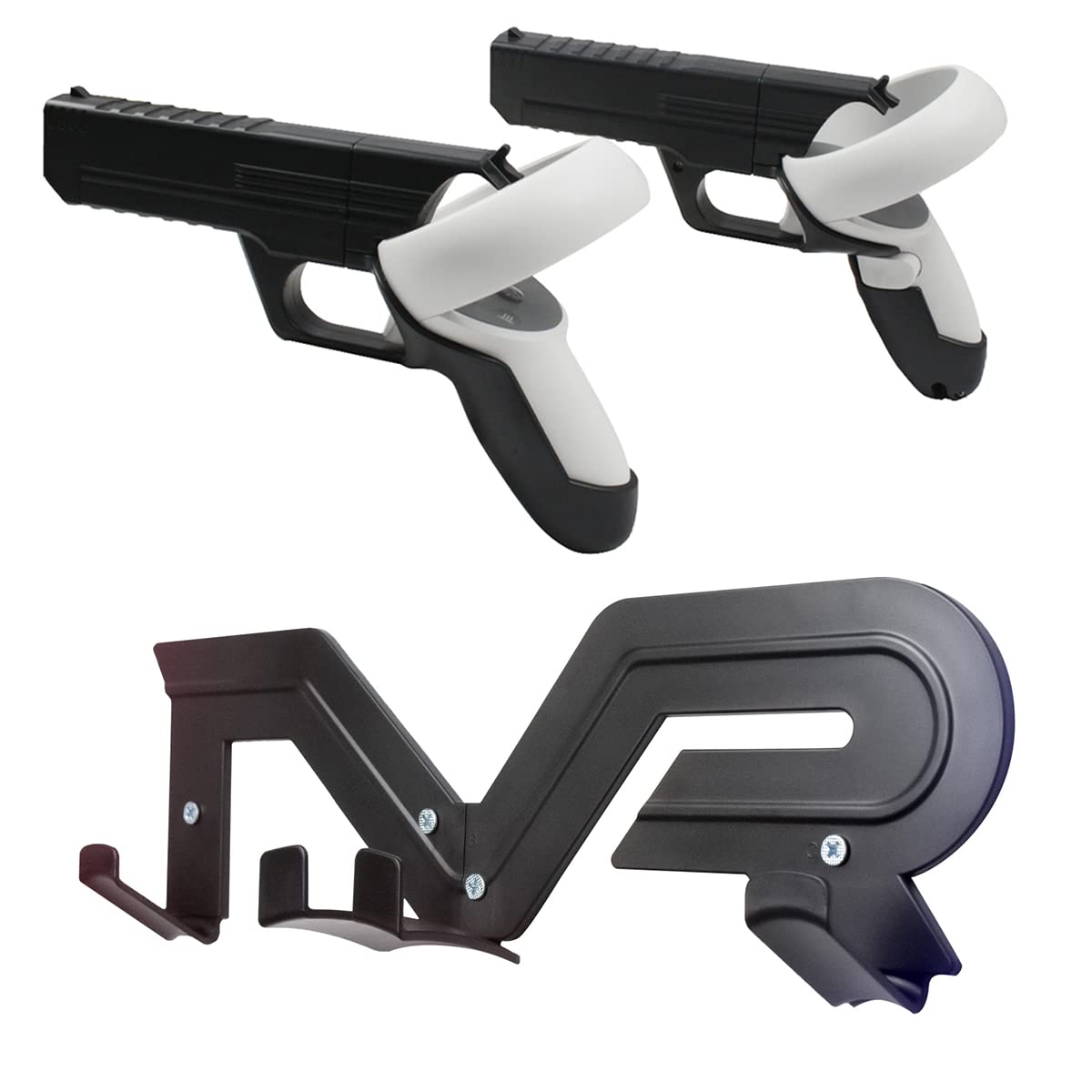 NIUXGEAR VR Game Gun Case - Compatible with Oculus Quest 2 Accessories, Wall Mount VR Station Holder for Virtual Reality Games Headset Playstation - Enhance Shooting Experience & Save Space - Perfect for VR Gaming, Home Storage & Game Room Organization