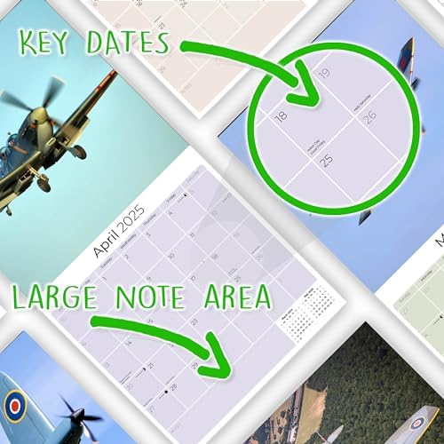 2024-2025 Spitfires Airplane Wall Calendar - 12