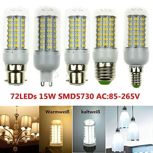 3-Pack 15W 60-LED SMD2835 E27 Corn Light Bulb, AC 85-265V, Cold White (6000K) - Energy Efficient LED Replacement for Warehouse, Garage & Outdoor Lighting