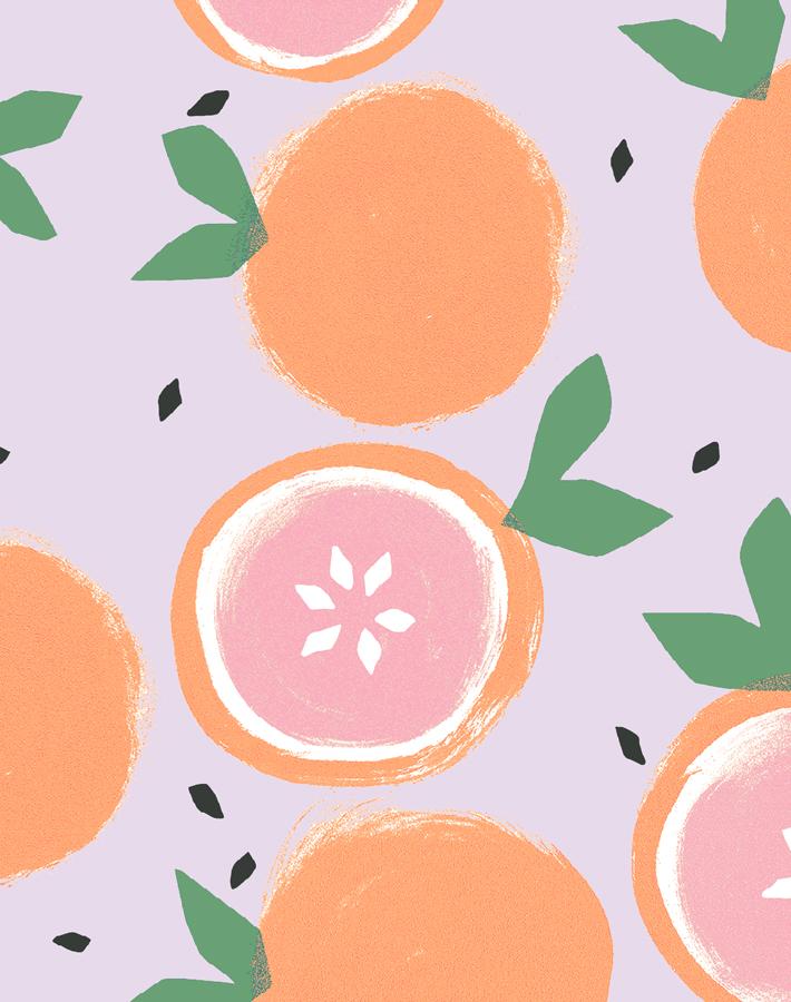 Grapefruit Floral Wallpaper - Peel & Stick Removable Wallpaper for Bedroom, Bathroom, Kitchen Decor | Tea Collection Lavender Design | Perfect for Accent Walls & Home Renovation