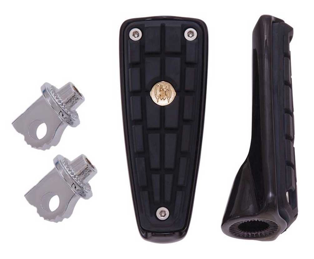 Ciro 61026 Black CMX Design Foot Peg with Male-Mount - Durable Motorcycle Footrest for Harley, Honda, Yamaha & Cruiser Bikes - Perfect for Long Rides & Custom Builds