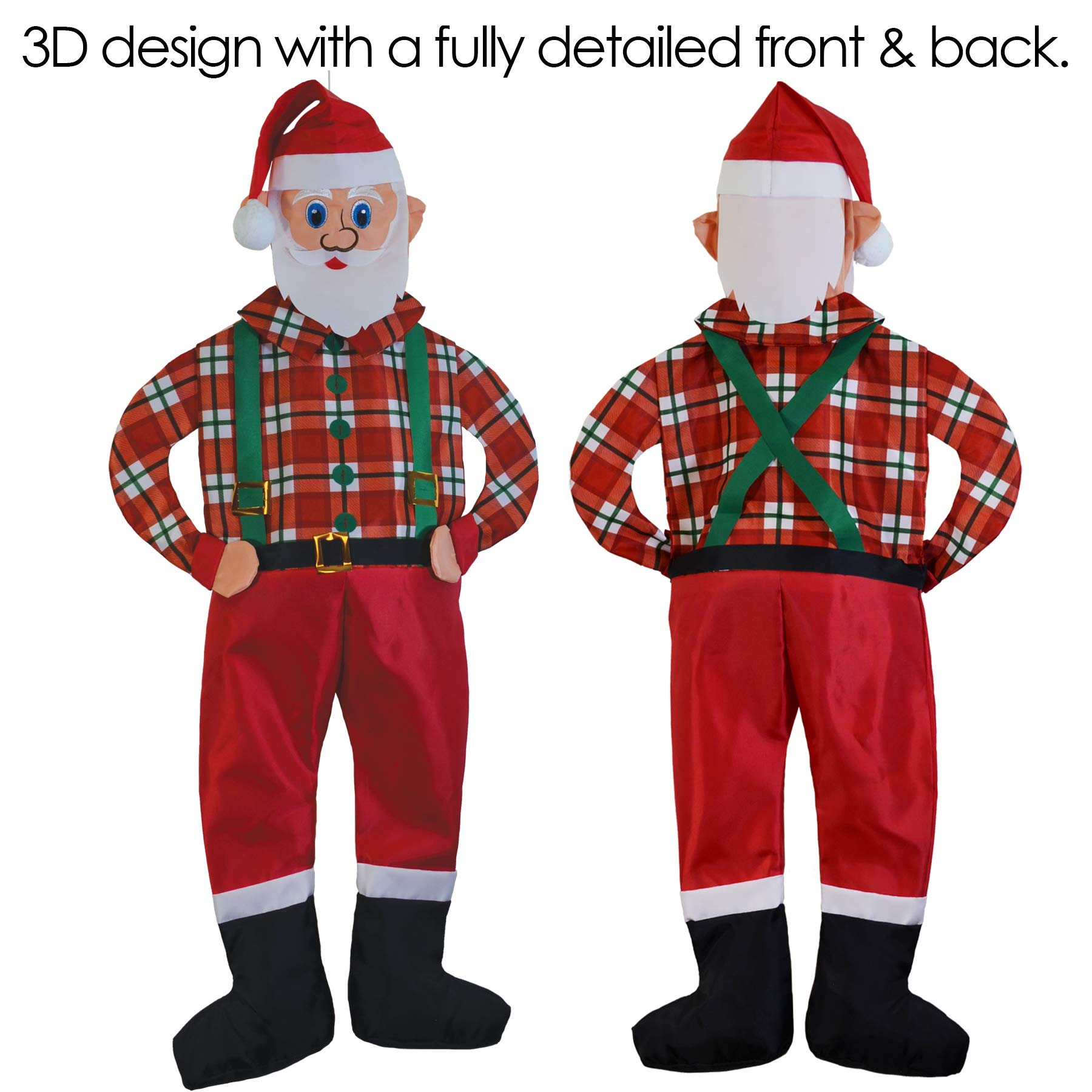 3D Hypster Santa Windsock - Festive Holiday Outdoor Decor for Christmas, Garden, and Patio - Perfect for Seasonal Celebrations and Home Decoration
