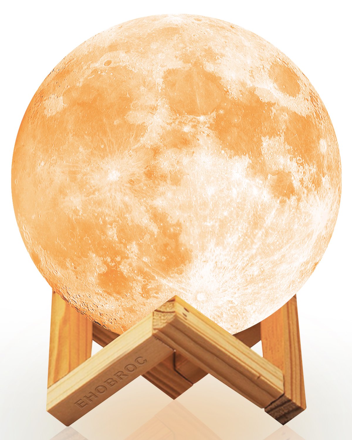 Ehobroc 5.9 Inch 3D Moon Lamp - Touch Control LED Night Light with 3 Color Changing Modes, Realistic Moon Globe Light for Bedroom, Nursery, Romantic Gifts for Kids, Teens, Women & Men - Perfect for Birthday, Valentine's Day & Home Decor