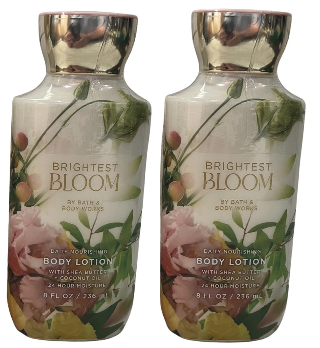 Bath & Body Works Brightest Bloom Body Lotion - 8 oz (Pack of 2) | Hydrating Floral Scented Moisturizer for Dry Skin - Perfect for Daily Use & Gift Giving
