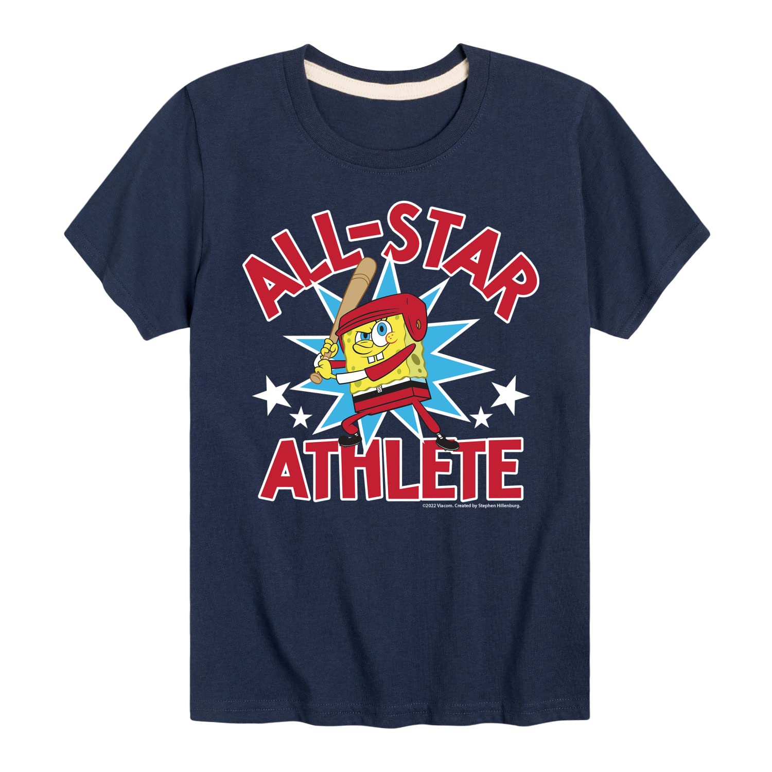 HYBRID APPAREL Spongebob Squarepants American All Star Toddler & Youth Short Sleeve Graphic T-Shirt - Cartoon Character Tee for Kids, Boys & Girls - Perfect for School, Playdates & Casual Wear