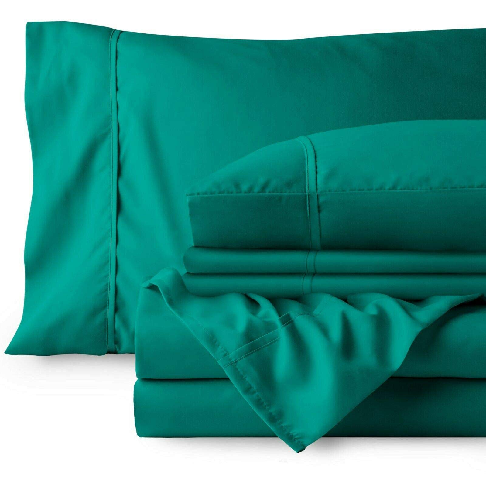 Premium Ultra Soft Microfiber Sheet Set - Emerald Green Color - Queen Size Bedding Set for Comfortable Sleep - Perfect for Master Bedroom, Guest Room & Dorm