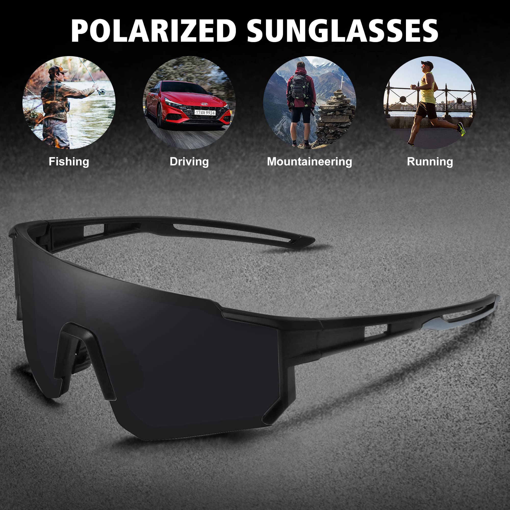STORYCOAST Polarized Sports Sunglasses for Men & Women - UV400 Protection, Anti-Glare for Driving, Fishing, Cycling & Mountain Biking - Lightweight & Durable for Outdoor Adventures
