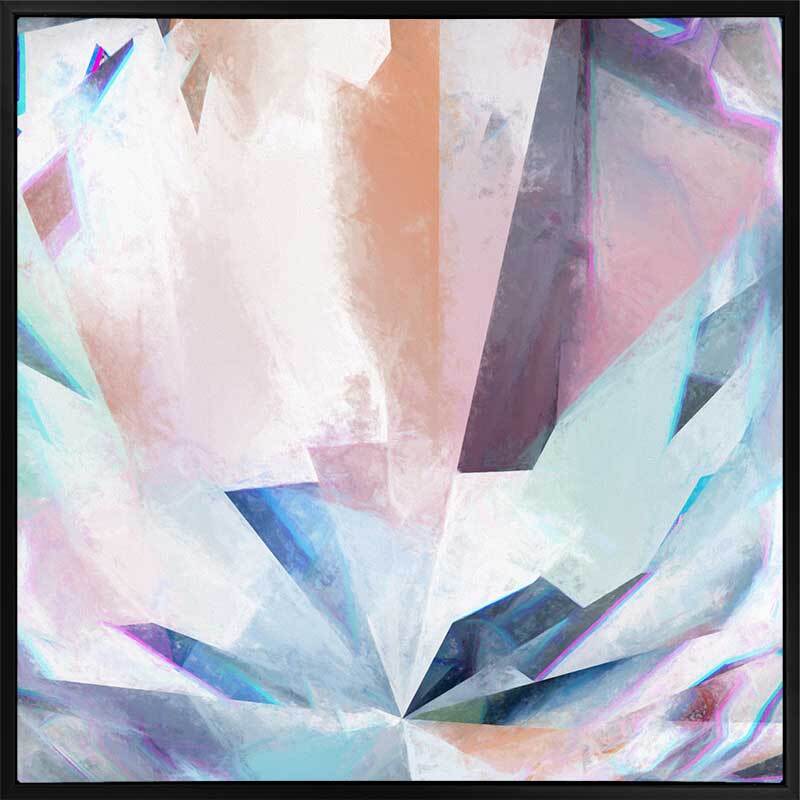 Crystal Lattice Canvas Art Print - Modern Geometric Wall Decor for Living Room, Bedroom & Office - Perfect for Home & Office Decor