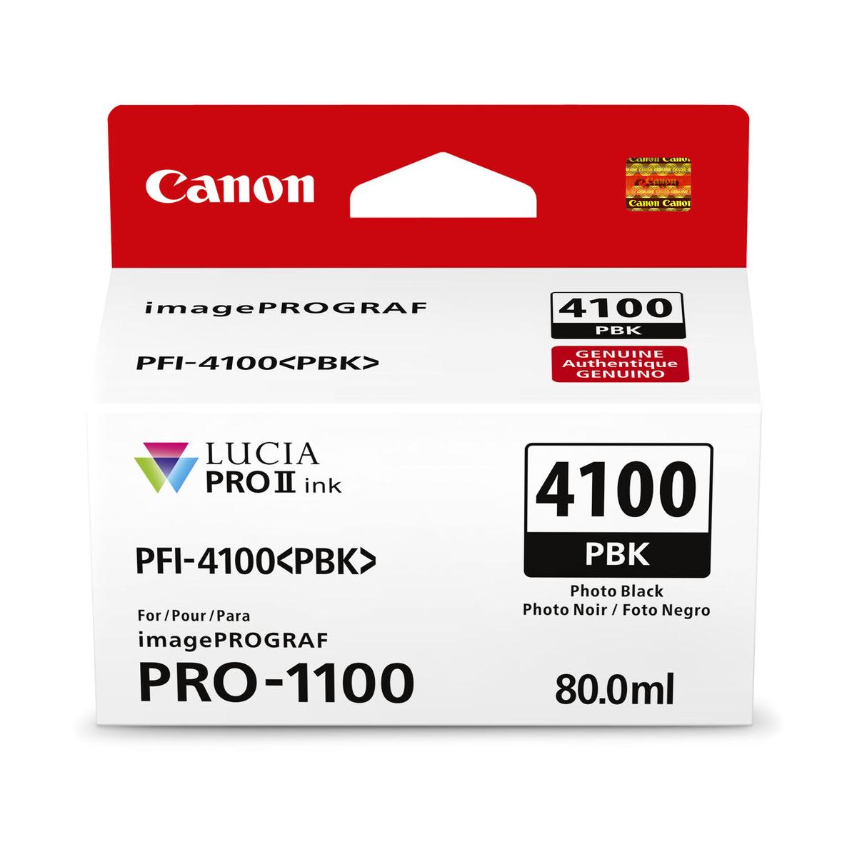 Canon PFI 4100 Photo Black Pigment Ink Tank 80mL - Compatible with PRO-100, PRO-10, PRO-1 Printers | High-Quality Photo Printing for Professional Photographers & Artists