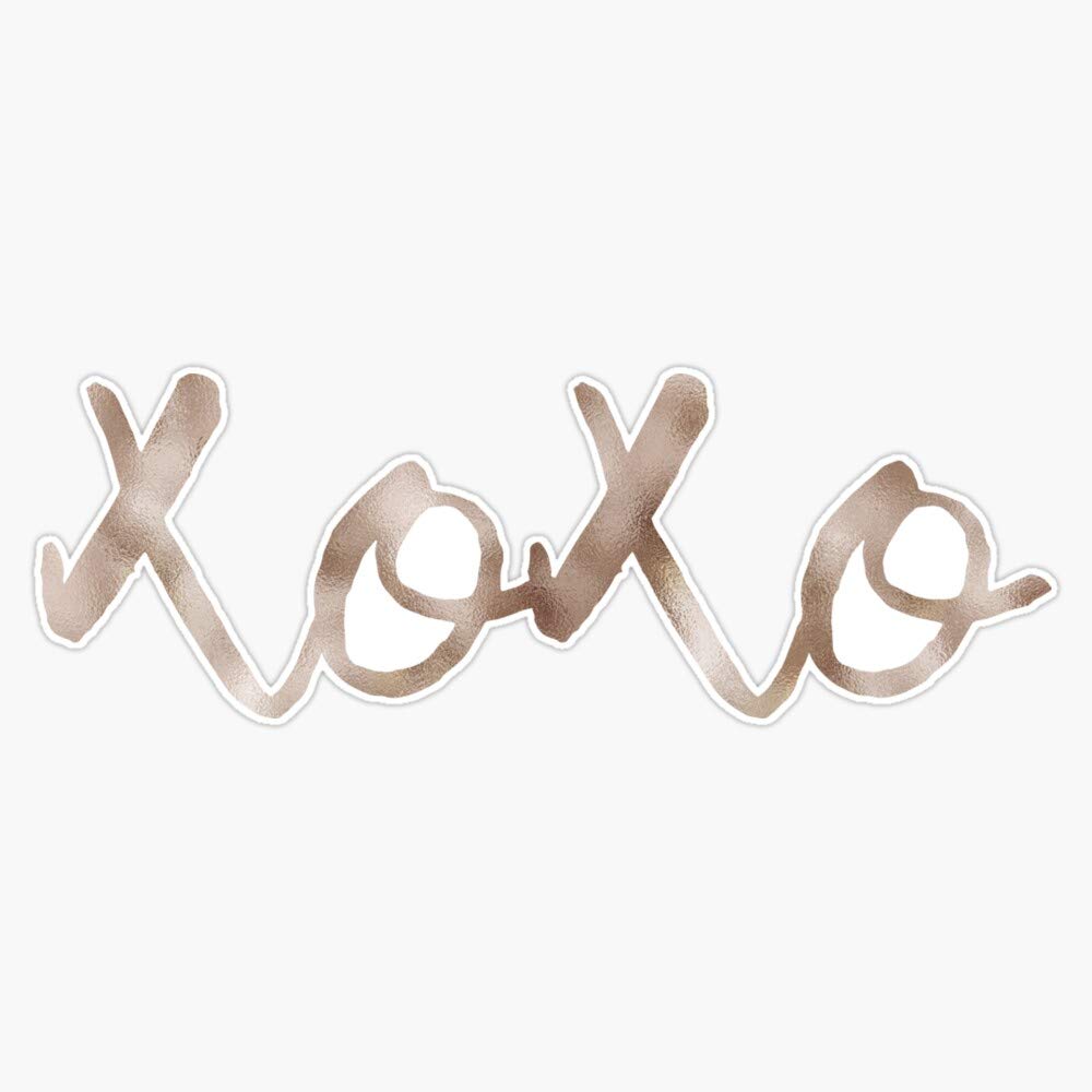 Rose Gold XOXO Vinyl Sticker - Waterproof, Durable Bumper Decal (5 Inch) - Perfect for Laptops, Cars, Tumblers & DIY Crafts