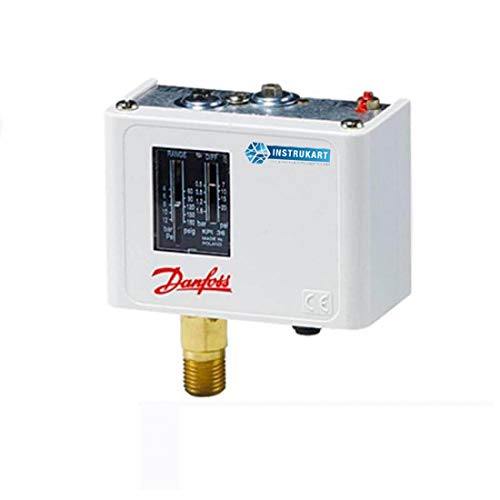 Danfoss KPI-35 Boiler Pressure Switch with Stainless Steel Reducer (-0.2 to 8 bar) - for Liquids, Gases & Steam Systems | Industrial Use in Compressors, Automotive & Power Plants | Reliable Pressure Control Solution
