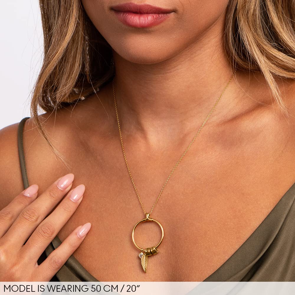 Personalized Linda Circle Pendant Necklace with Diamond Options - Custom Name Jewelry for Women, Mom, Wife - Elegant Gift for Mother's Day, Christmas, Birthday - Perfect for Everyday Wear, Date Nights & Special Occasions - By MYKA