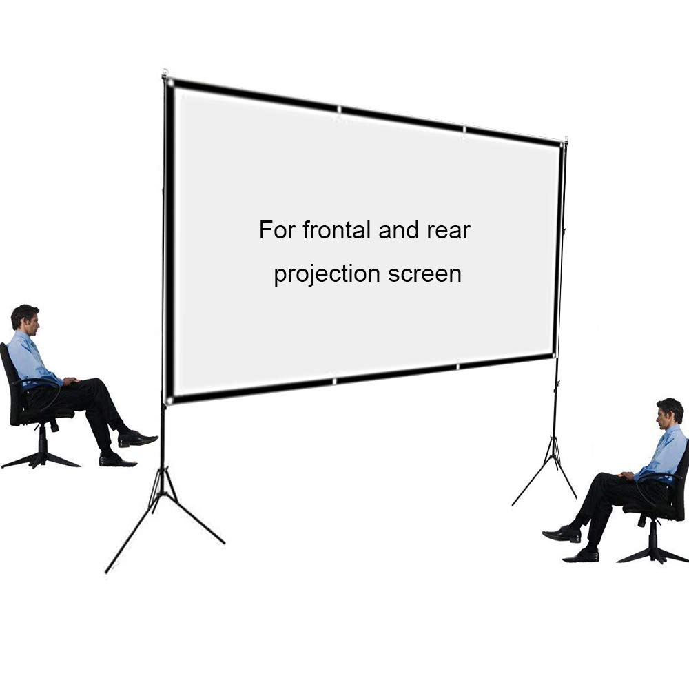 Portable Projector Screen Stand - Indoor & Outdoor Use for Front & Rear Projection | Foldable & Lightweight for Home Theater, Backyard Movies, and Presentations