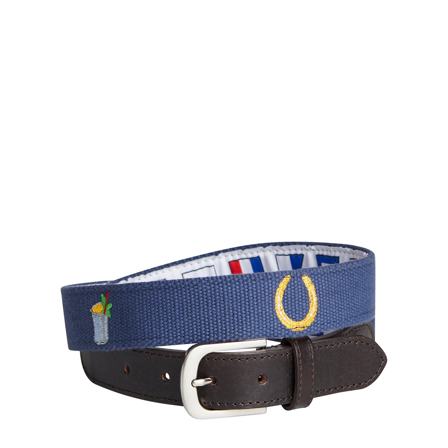 Nantucket Navy Bowsprit Belt with Lucky Mint Julep - Classic Preppy Style for Men's Fashion | Perfect for Summer Outfits, Nautical Events and Casual Wear