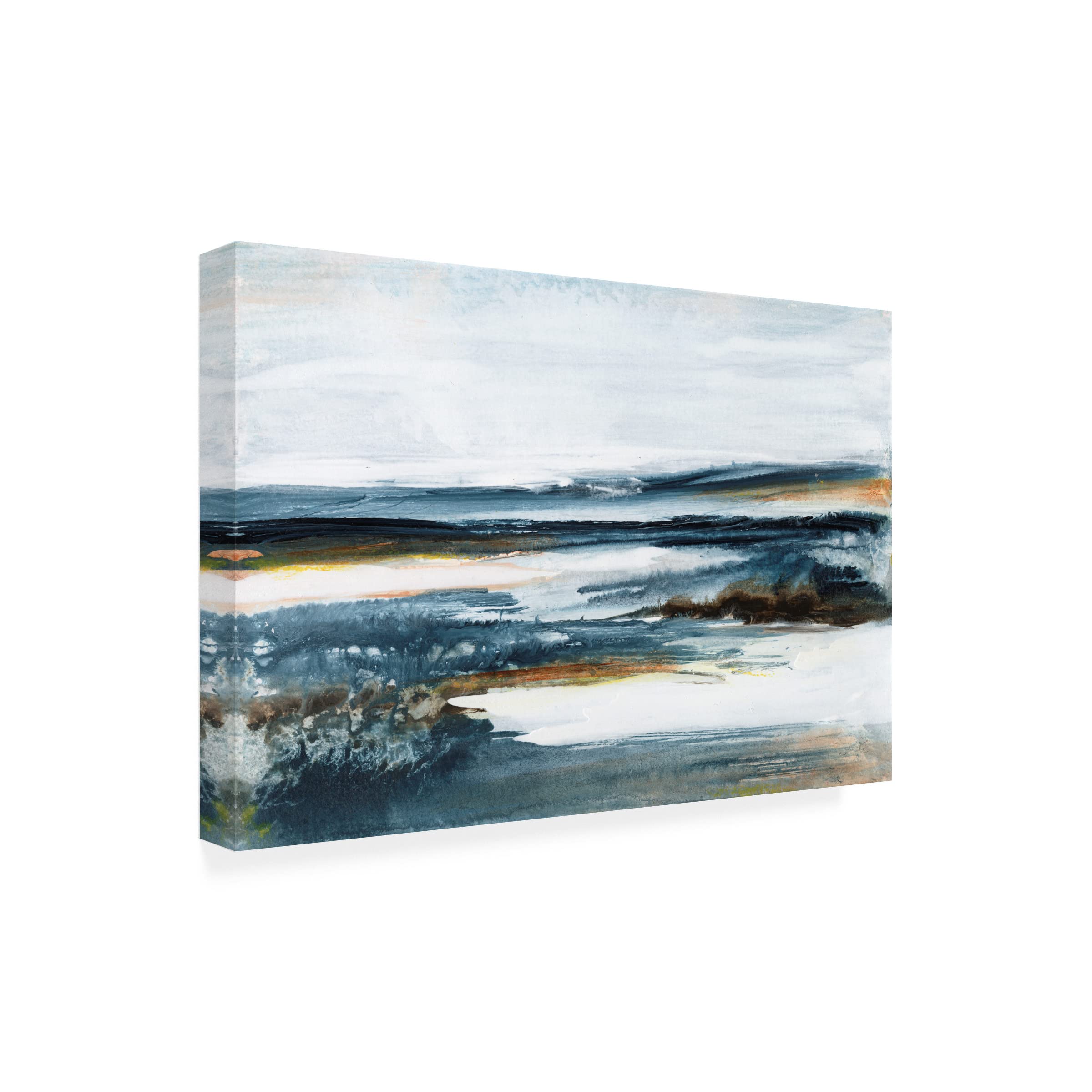 Trademark Fine Art 'Ocean Blues II' Canvas Wall Art by Lila Bramma - Modern Coastal Painting for Living Room, Bedroom & Office Decor