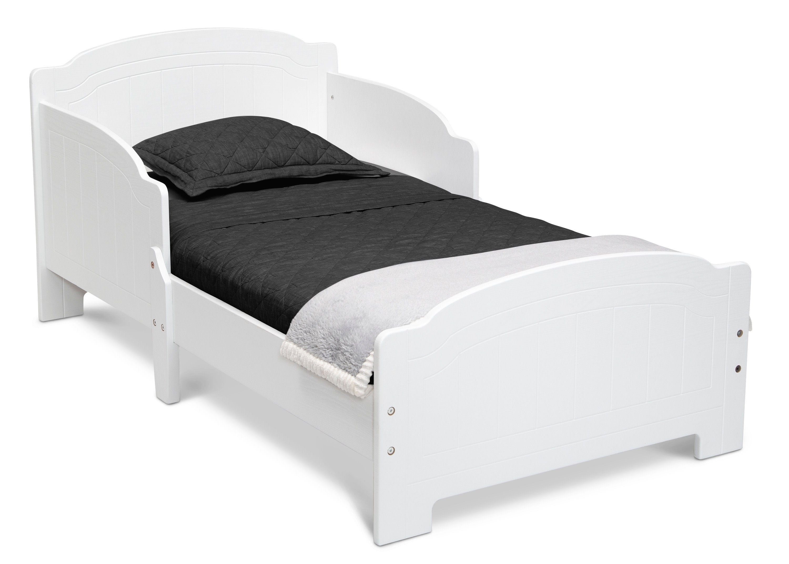 Premium Newport Wood Toddler Bed - Safe & Sturdy Convertible Kids Bed for Boys & Girls - Perfect for Nursery, Daycare, or First Big Kid Bed Transition