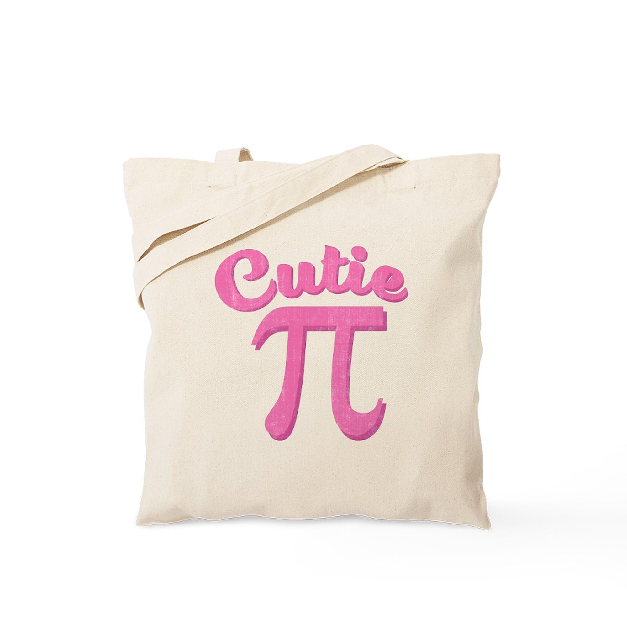 Cutie Pi Tote Bag - Natural Canvas Reusable Shopping Bag for Women | Eco-Friendly Grocery Tote for School, Work & Farmers Market