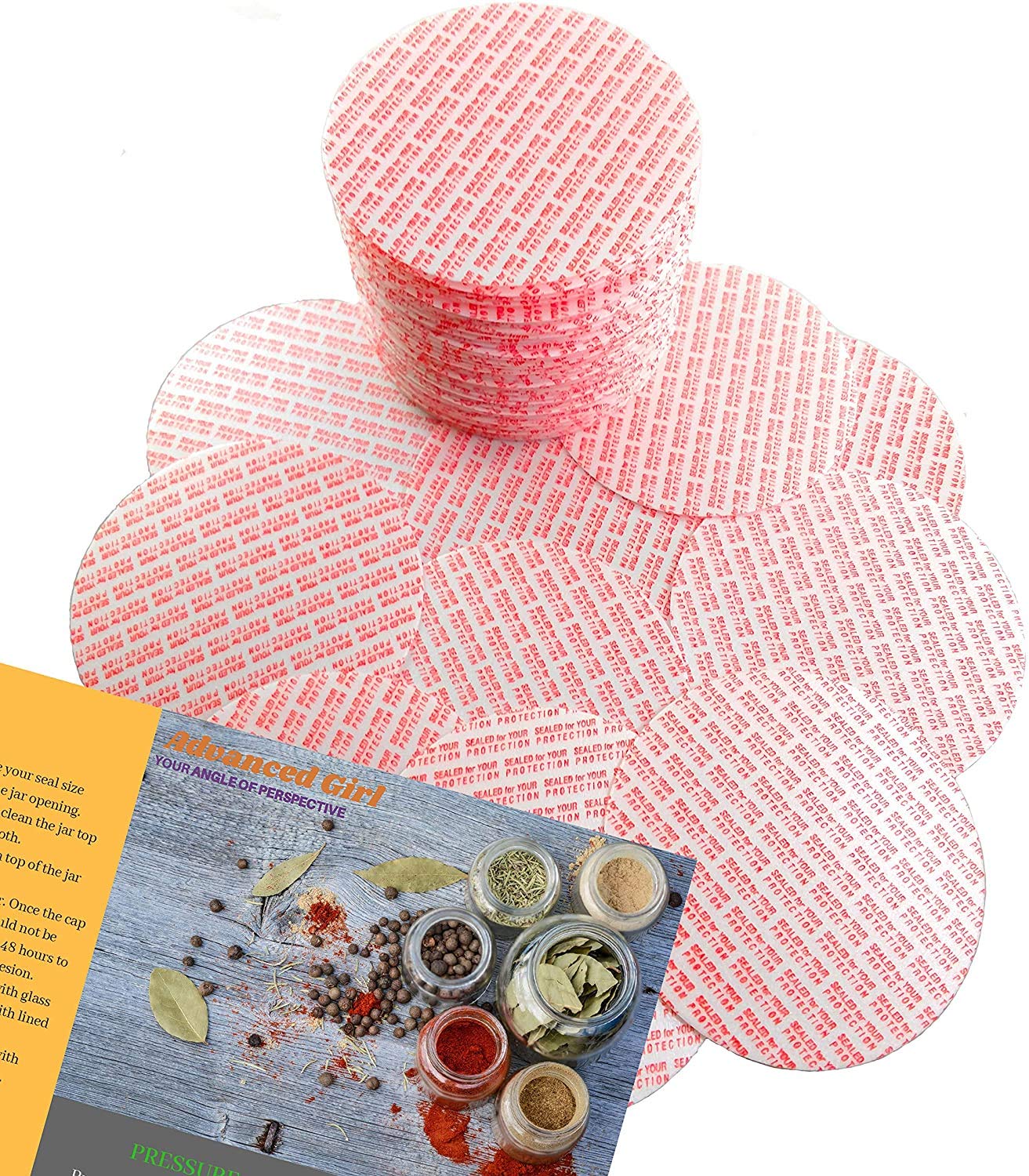 83mm Pressure Sensitive Torque Activated Cap Liners - 1000 PCS - Made in USA - for Wide Mouth Mason Jars & Plastic Containers - No Induction Sealer Required - Perfect for Home Canning, Food Storage & DIY Projects