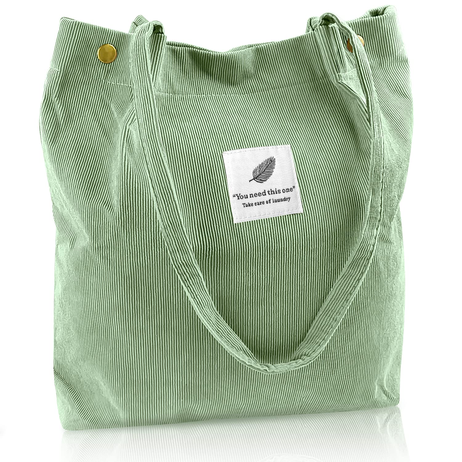 Stylish Corduroy Tote Bag for Women - Fashionable Shoulder Bag with Inner Pocket | Perfect for Work, Beach, Lunch, Travel, Shopping & Groceries | Durable Everyday Carryall for Office, Outings & Errands