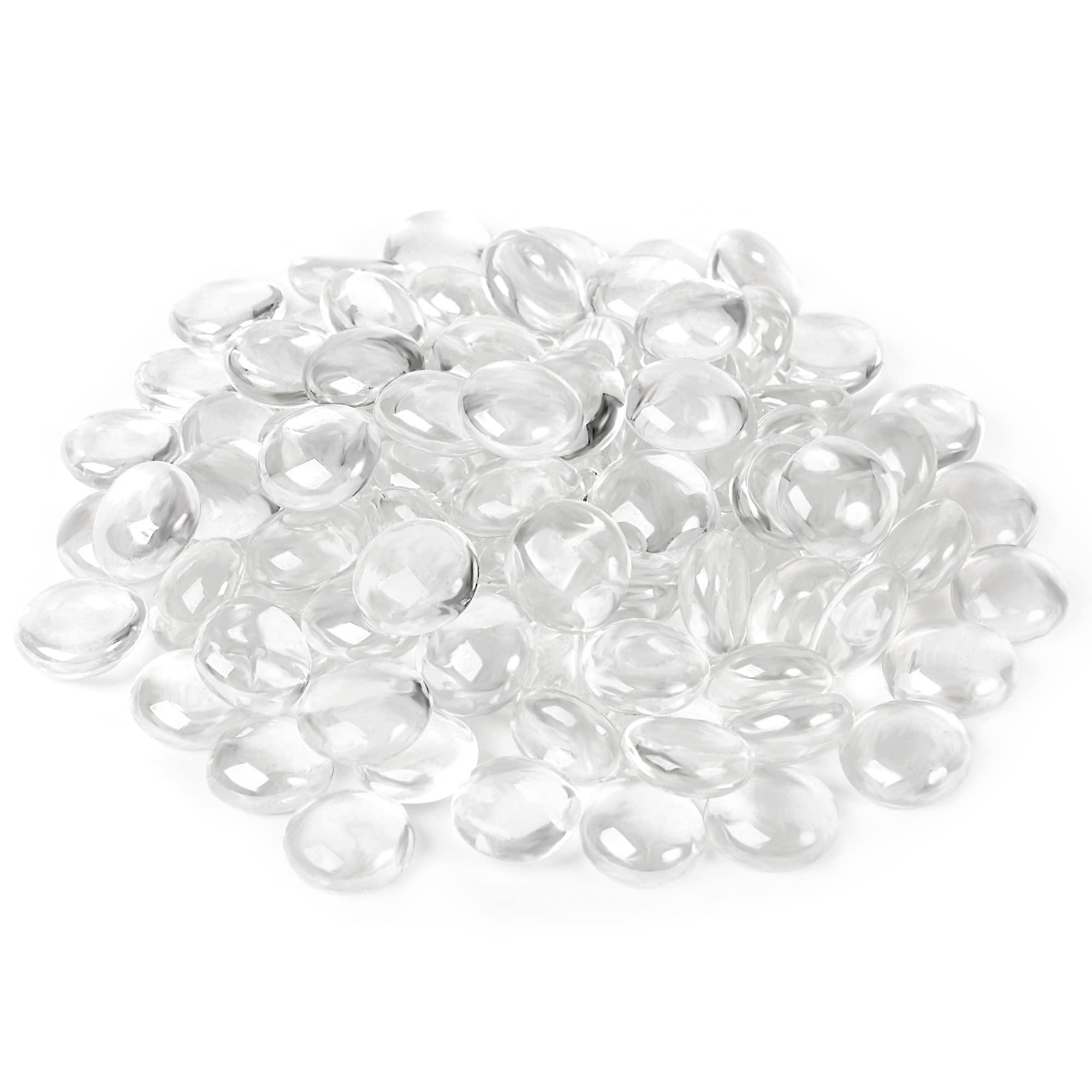 Premium Clear Glass Beads for Vases - 5 LBS (400-500 Count) - Decorative Vase Filler, Flat Marble Gems & Pebbles for Floral Arrangements, Fishbowls, Crafts, Home Decor & Wedding Centerpieces