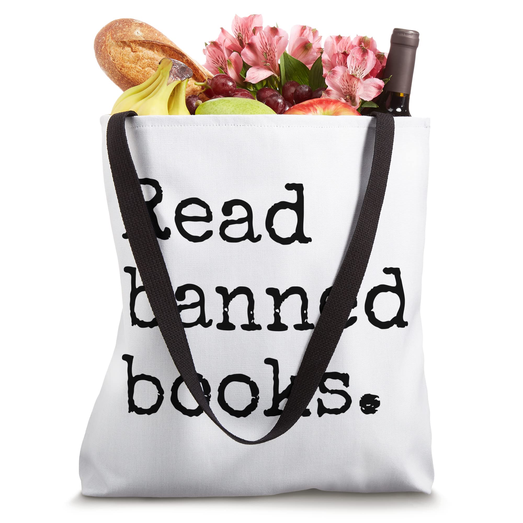 Read BannedBooks Tote Bag - Durable Cotton Library Book Tote for Book Lovers, Students & Protesters - Perfect for Book Clubs, School & Political Activism