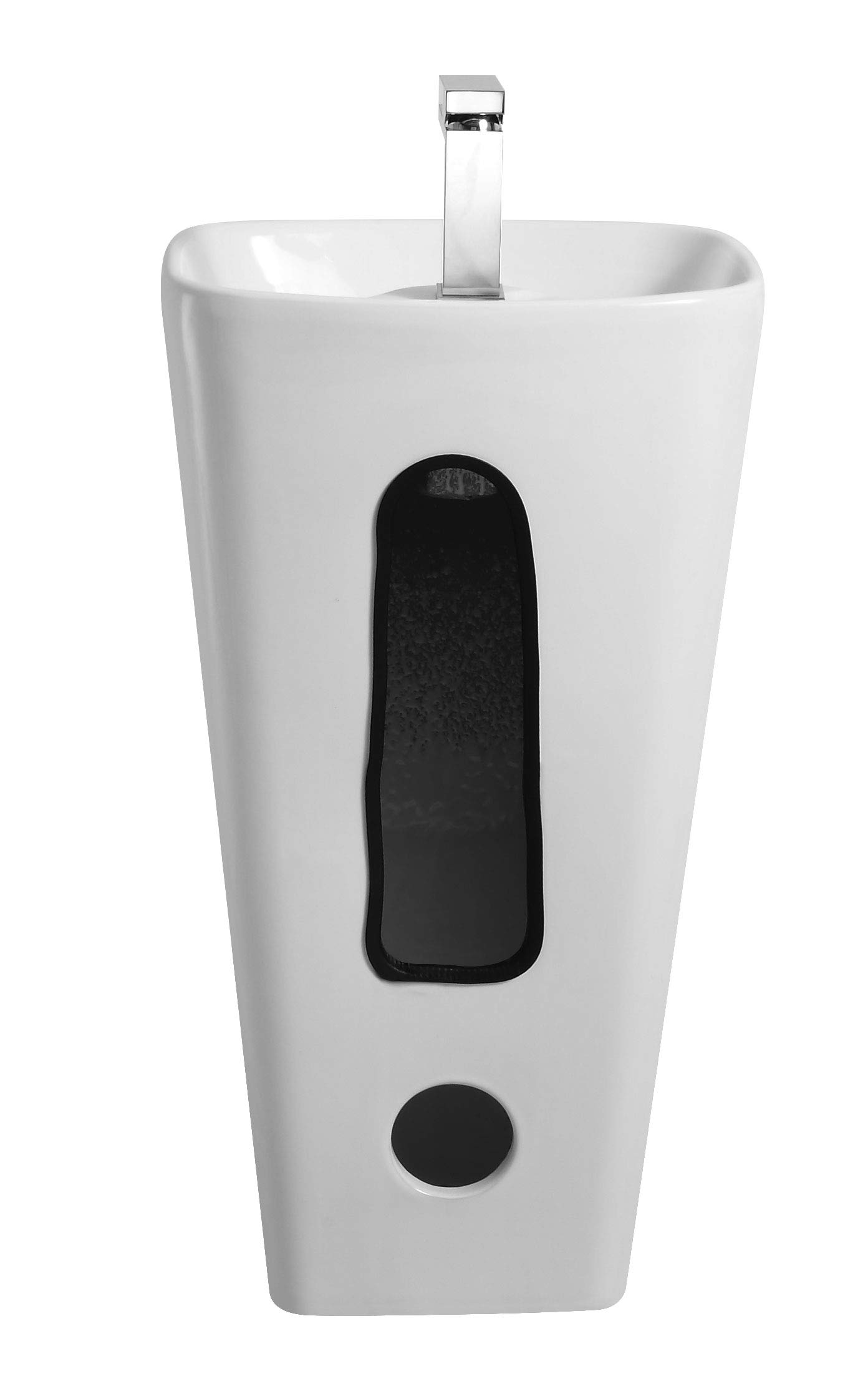 Elegant White Vitreous China One-Piece Pedestal Sink with Center Faucet Hole - Fine Fixtures Plainfield Bathroom Vanity for Modern & Traditional Homes