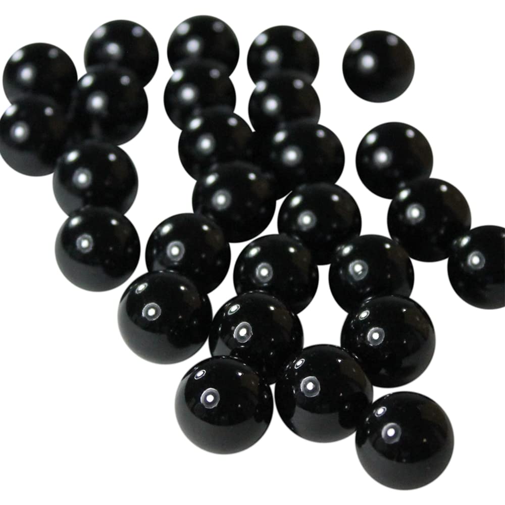 Mega Marbles Replacement Game Set - 30-Piece Black 14mm Glass Marbles for Kids & Adults - Perfect for Marble Games, DIY Crafts, and Home Decor