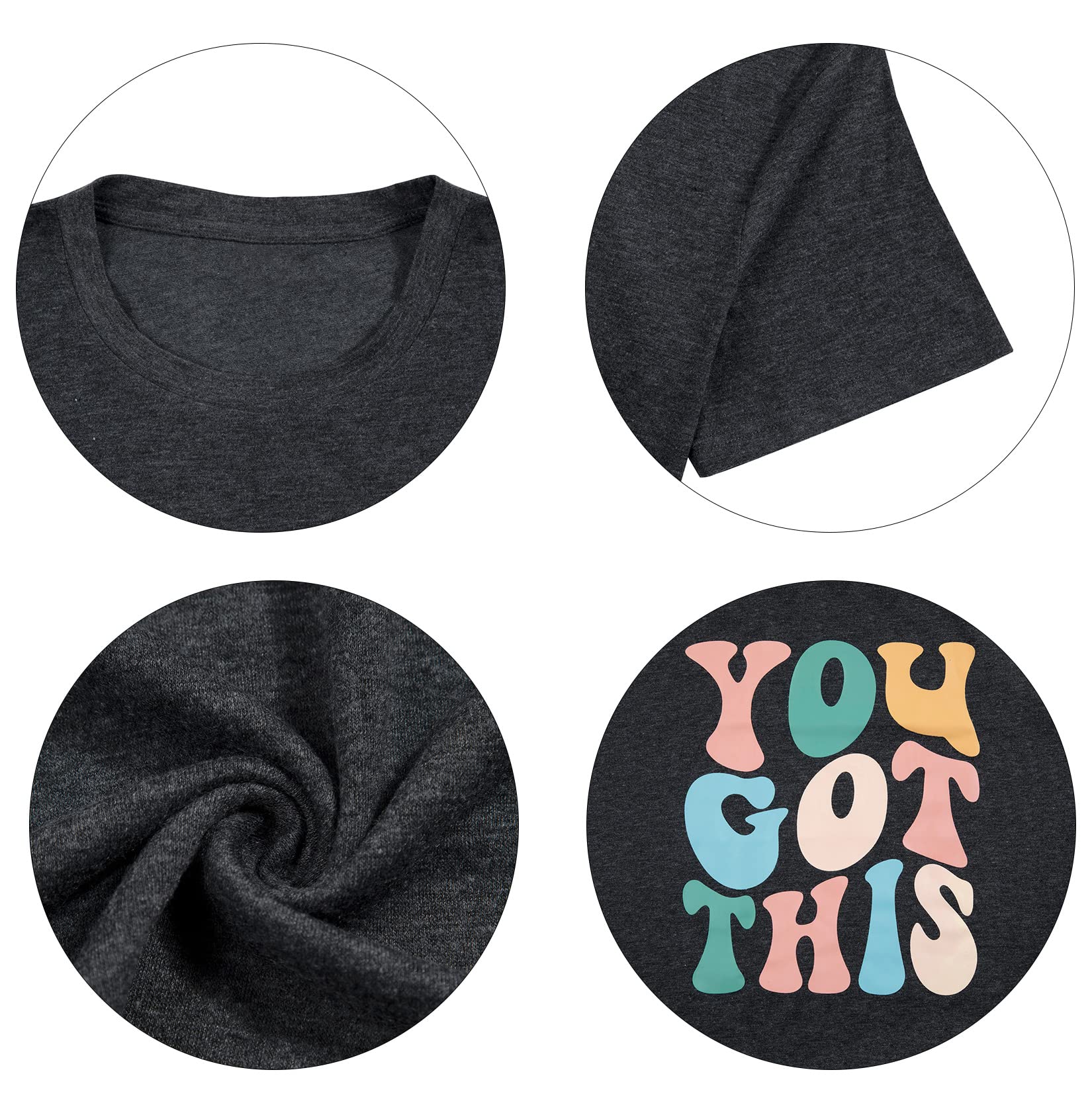 LOTUCY 'You Got This' Inspirational T-Shirt for Women - Motivational Teacher & Testing Day Shirt - Encouraging Short Sleeve Tee - Perfect for Classrooms, Exams & Empowering Moments