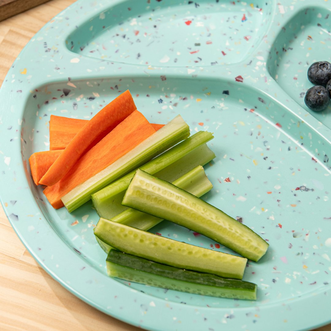 2-Piece Confetti Divided BBQ Plates Set - Green - Perfect for Outdoor Grilling, Picnics, and Party Serving