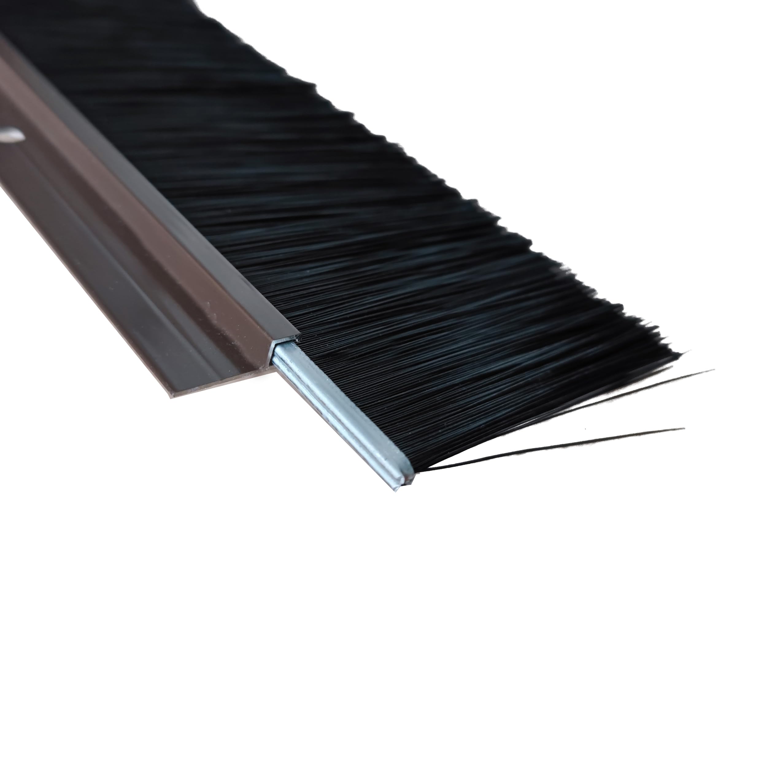 6 Sets Brown Garage Door Brush Sweeps Seal - 3 x 39.37 Inches Roll Up Door Brush for Weatherproofing & Pest Control - Durable & Easy to Install - Perfect for Home Garage, Warehouse & Commercial Doors (Brown, 6 Pack)