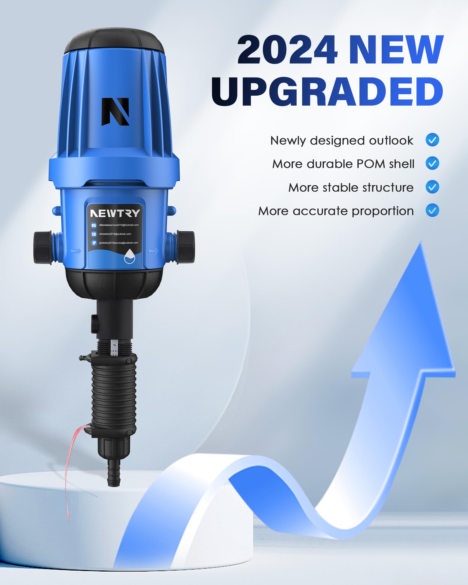 NEWTRY 0.4%-4% Adjustable Fertilizer Injector for Drip Irrigation System | 3/4'' NPT Water Powered Liquid Dosing Pump | Perfect for Garden, Greenhouse, Hydroponics, Farm & Grow Tent | Boost Plant Growth with Precise Nutrient Delivery
