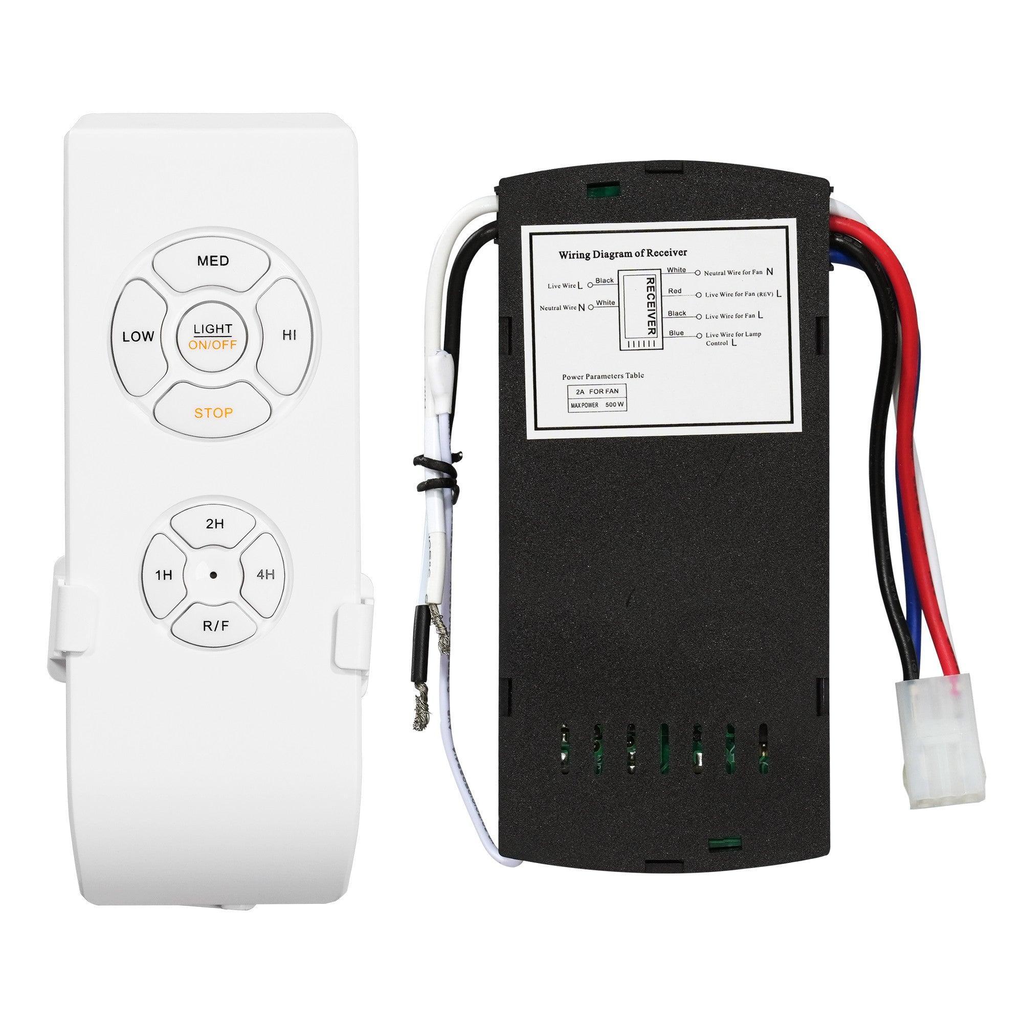 Parrot Uncle F8230Q110V Remote Control & Receiver Kit - Compatible with Ceiling Fans, Lights, and More | Perfect for Home, Office, and Bedroom Use