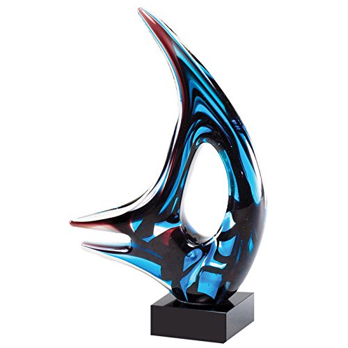 Customizable 11 Inch Blown Glass Modern Sail Trophy Award - Personalized Engraved Recognition Gift for Corporate Awards, Employee Appreciation & Milestone Celebrations - Perfect for Office Decor & Achievement Ceremonies