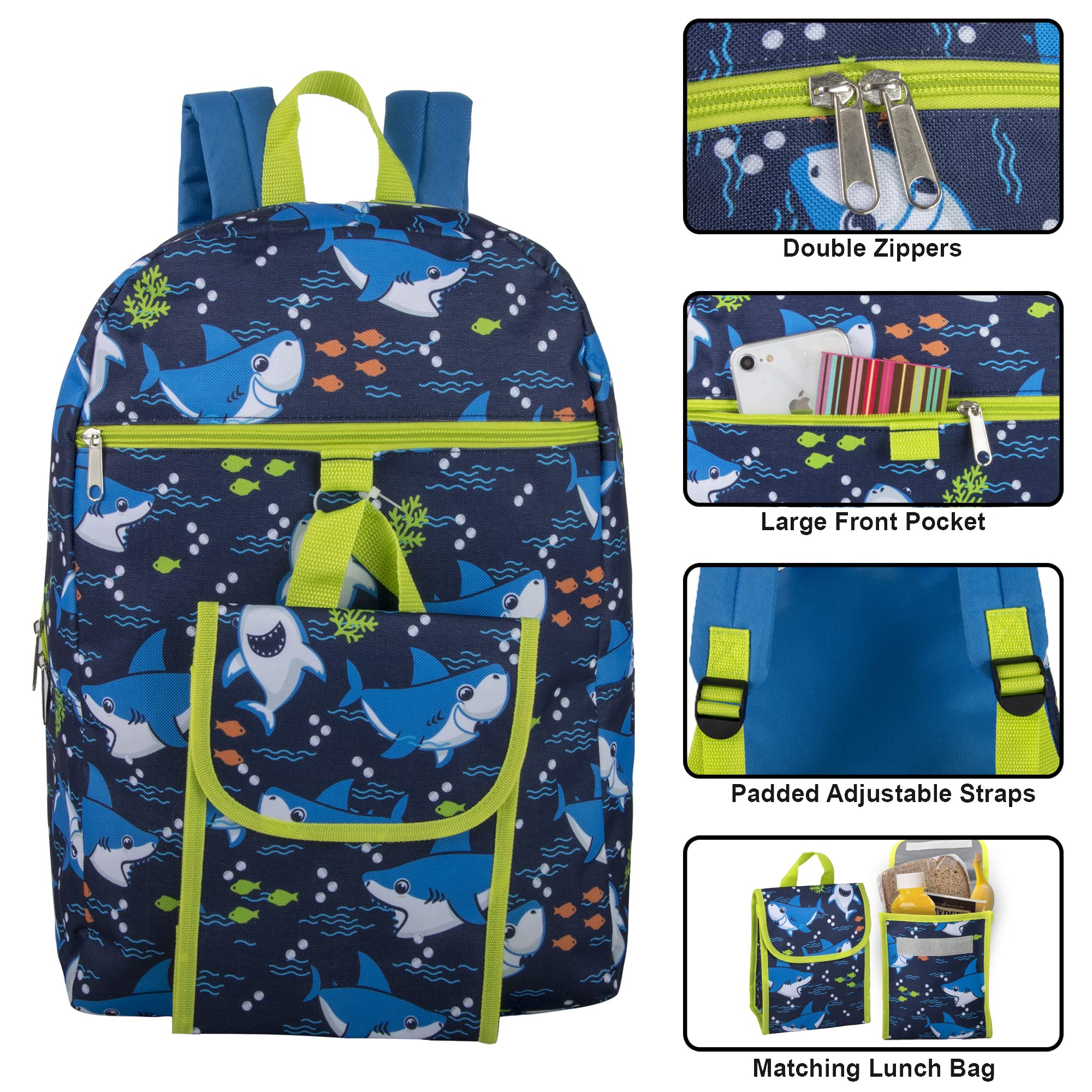 Durable Kids Backpack Set with Lunch Bag for Boys - Elementary & Middle School Backpack for Hiking, Camping & Outdoor Adventures