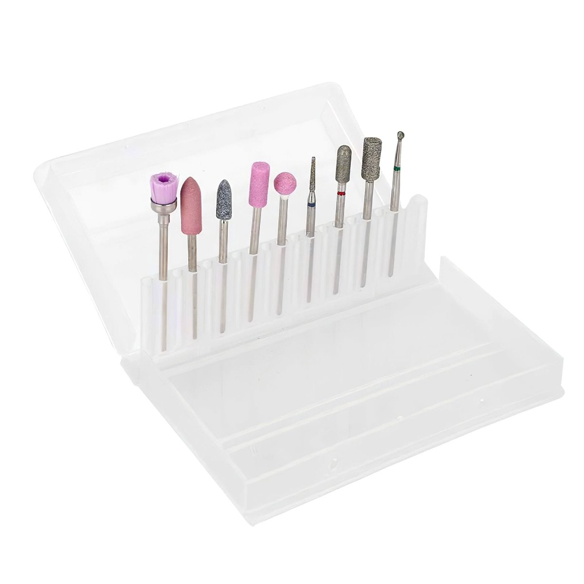 9 Pcs Professional Nail Drill Bit Kit for Acrylic & Gel Nails - Manicure Pedicure Set with Multiple Bits for Filing, Shaping & Polishing - Perfect for Home Salon & Nail Artists
