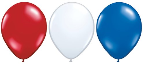 LOONBALLOON 11 Inch Patriotic Latex Balloons Assortment - 10 Pack USA Flag Balloons for July 4th Independence Day, Memorial Day & Labor Day Decorations - Perfect for Patriotic Parties, Parades & Outdoor Events