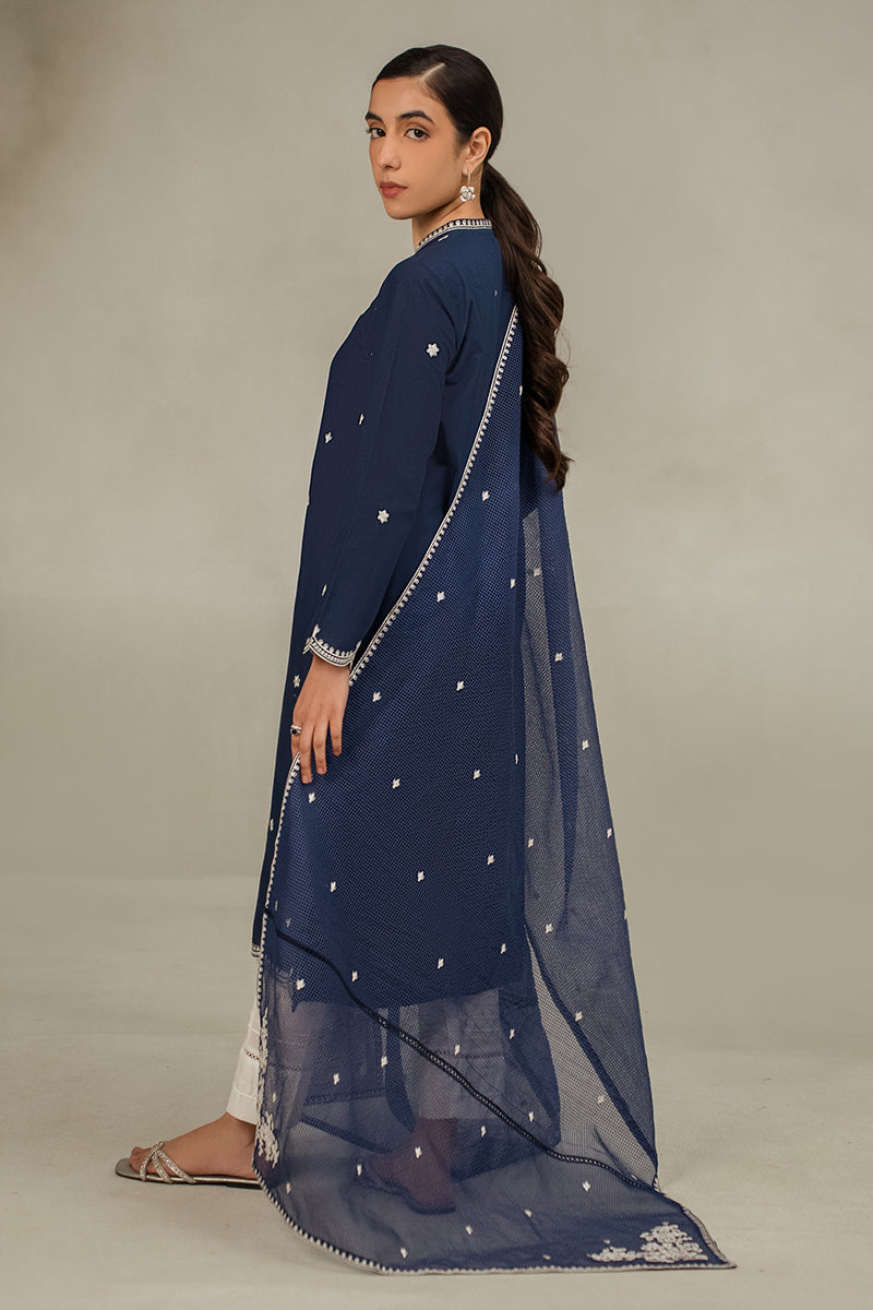Midnight Pearl 2-Piece Set (Shirt & Dupatta) - Elegant Ethnic Outfit for Women, Parties, Weddings & Festive Occasions
