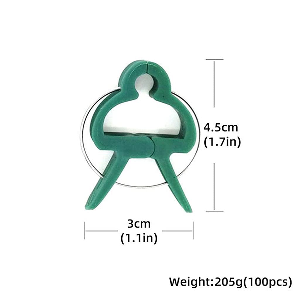 100PCS Plant Support Clips - Garden Flower Stem Clips for Orchids, Vines & Grafting - Heavy Duty Plant Stake Connectors for Outdoor Gardening & Greenhouse Use