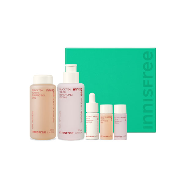 Innisfree Black Tea Youth Enhancing Skin Care Set - Anti-Aging Moisturizer & Serum for Glowing Skin | Perfect for Daily Skincare Routine & Nighttime Hydration