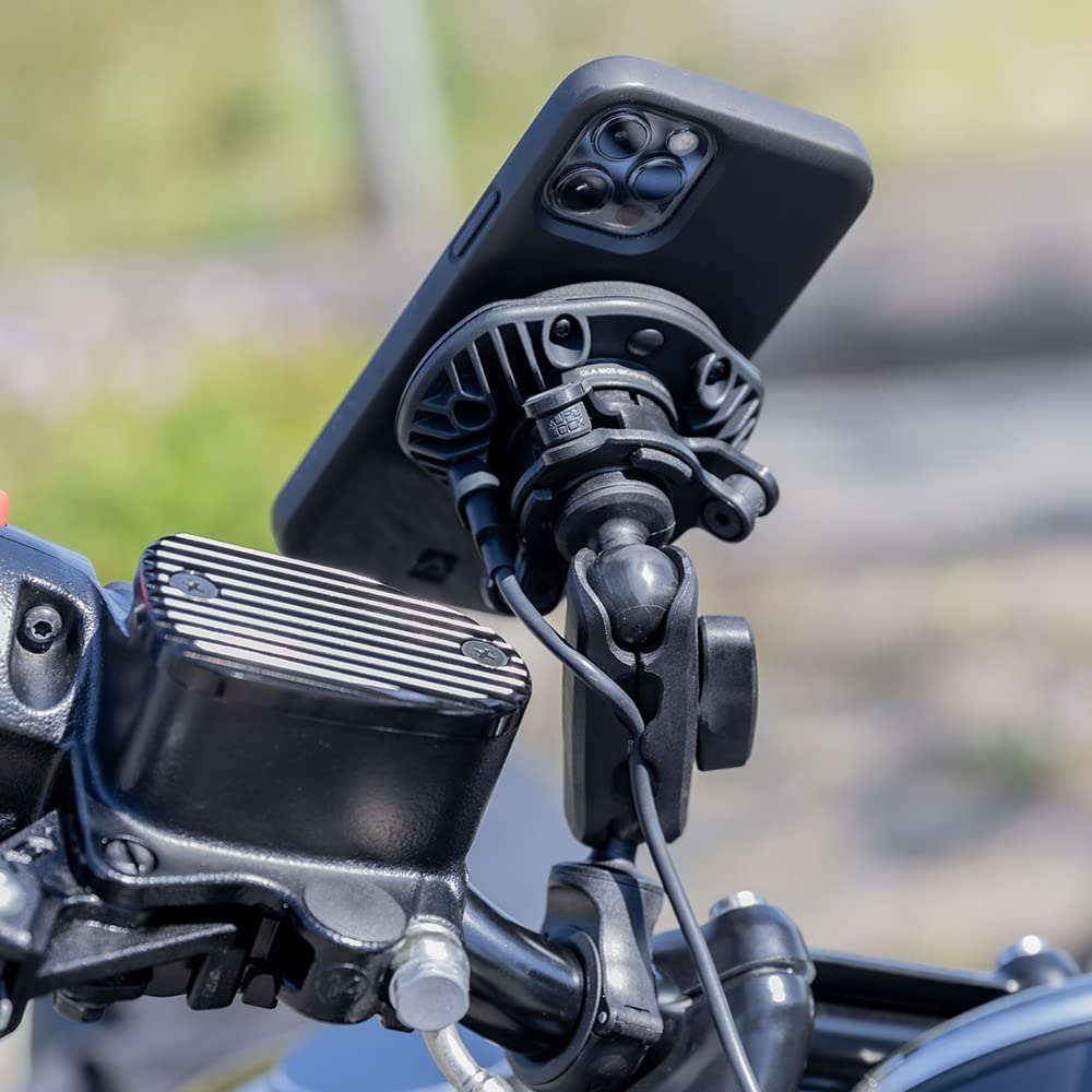 Quad Lock 360 Degree Motorcycle Phone Mount - Universal Handlebar Clamp for Bikes, Scooters & ATVs - Secure & Adjustable Phone Holder for Outdoor Adventures & Commuting