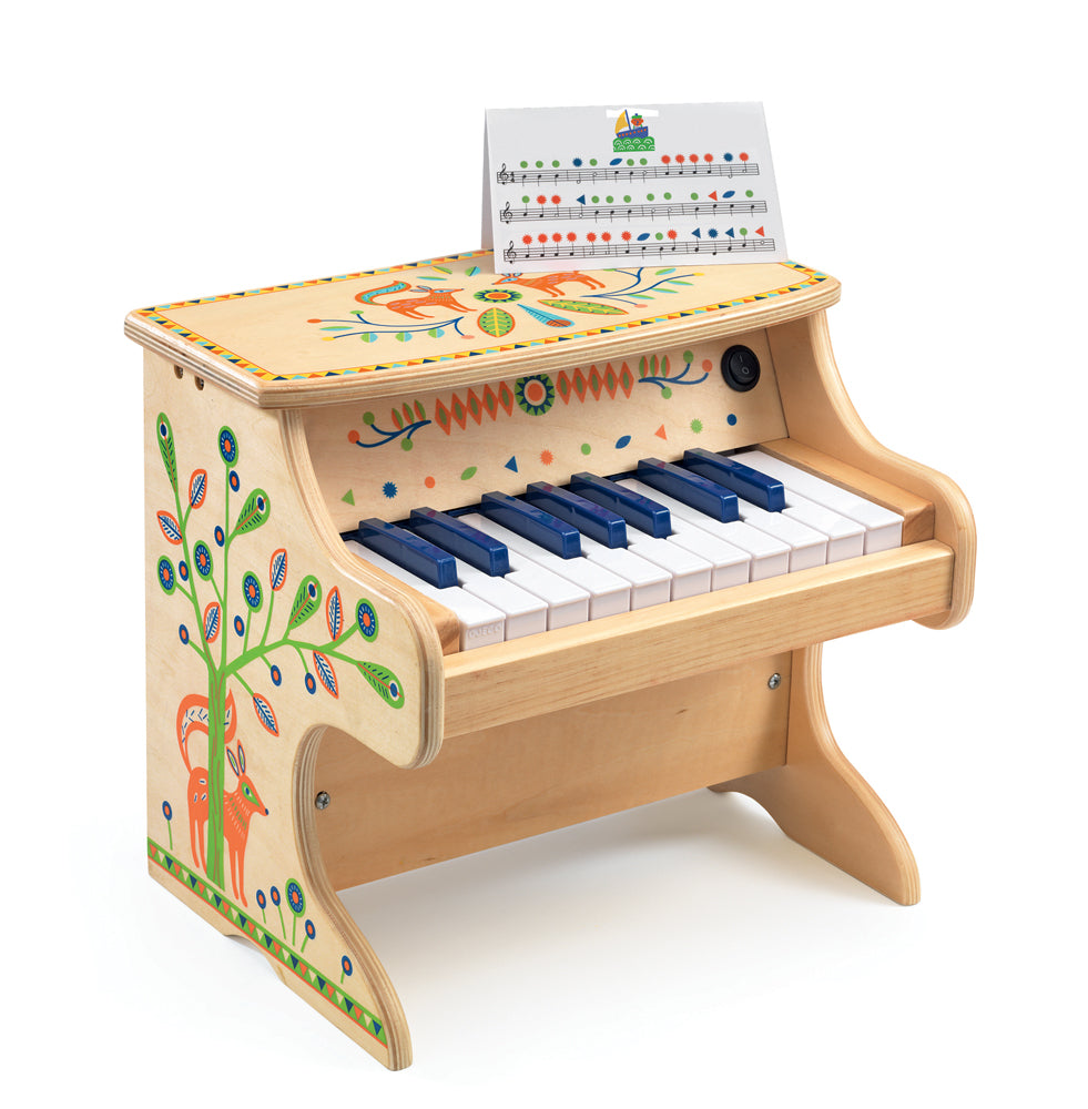 Djeco Animambo Electronic Toy Piano for Kids - Portable Musical Keyboard with Lights & Sounds - Perfect for Early Learning & Playtime Fun
