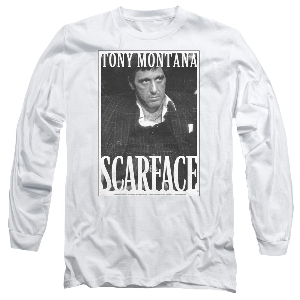 Scarface 1983 Movie Long Sleeve T-Shirt - Al Pacino Gangster Film Merchandise for Men & Women - Perfect for Movie Nights, Cosplay, and Retro Fashion