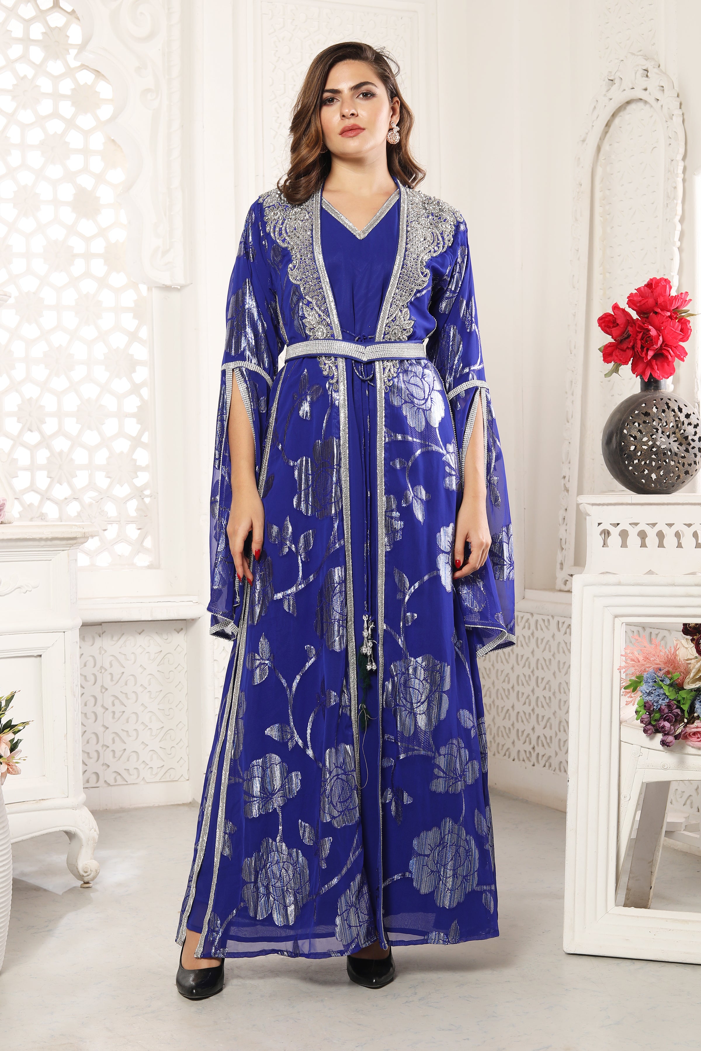Elegant Designer Royal Eid Caftan Wedding Gown - Luxury Moroccan Kaftan Dress for Bridal, Special Occasions & Festive Celebrations